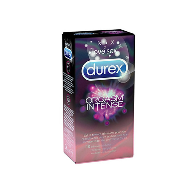 Durex - 10 Préservatifs Extra Lubrifiés Stimulants et Texturés