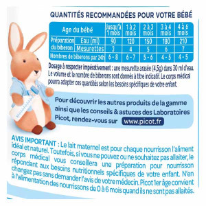 Lait pour bébé Picot 1 Bio : avis, prix, composition, conseil