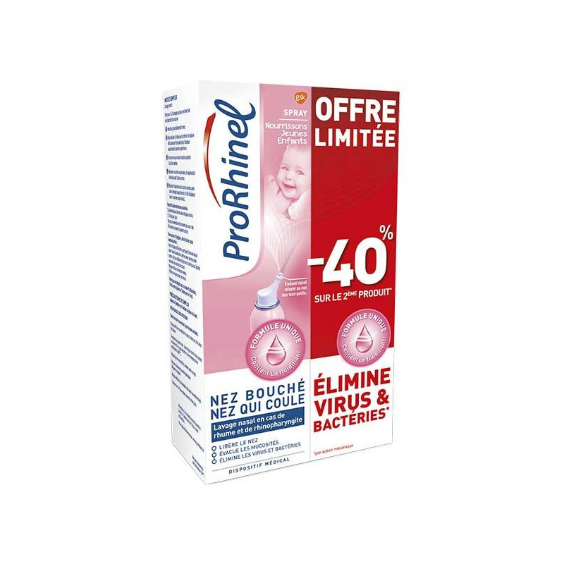 ProRhinel Spray Nasal Nourrissons/Jeunes Enfants - Lot de 2 x 100 ml