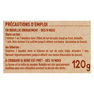 Babybio petits boudoirs biscuits bébé dès 8 mois 120g